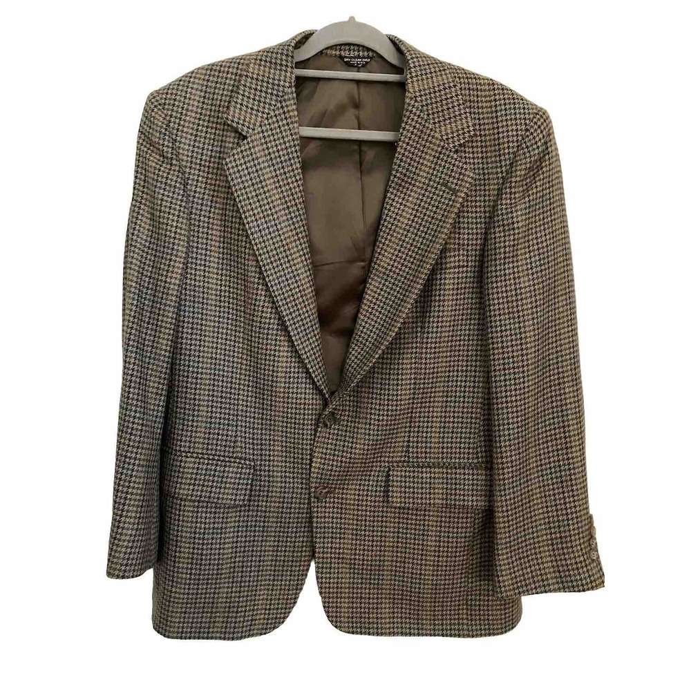 Y2k Vintage Bill Blass Sports Coat‎ Sz 46 Brown Tweed Wool 2 Btn Mens Jacket